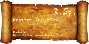 Kretter Szilárd névjegykártya