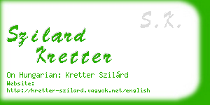 szilard kretter business card